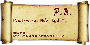 Paulovics Mátyás névjegykártya