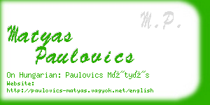 matyas paulovics business card